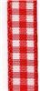 Order  10mm Gingham Ribbon - Red 20mtr Roll