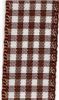 Order  15mm Gingham Ribbon - Brown