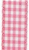 Order  15mm Gingham Ribbon - Rose