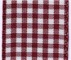 Order  23mm Gingham Ribbon - Burgundy