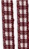 Order  5mm Gingham Ribbon - Burgundy