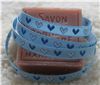 Order  10mm Single Heart Ribbon - Blue Topax