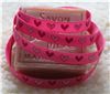 Order  10mm Single Heart Ribbon - Hot Pink