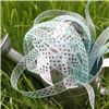 Order Organza Swiss Dot Ribbon - Aqua/Brown