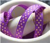Order  Grosgrain Ribbon - Swiss Dot Purple/Gold