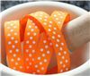Order  Grosgrain Ribbon - Swiss Dot Tangerine/White