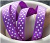 Order  Grosgrain Ribbon - Swiss Dot Purple/White