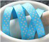 Order  Grosgrain Ribbon - Swiss Dot Island Blue/Peach