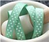 Order  Grosgrain Ribbon - Swiss Dot Celadon/White