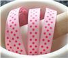 Order  Grosgrain Ribbon - Swiss Dot Quartz/Hot Pink