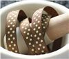 Order  Grosgrain Ribbon - Swiss Dot Turftan/Cream