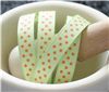 Order  Grosgrain Ribbon - Swiss Dot Lime Juice/Tangerine
