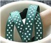 Order  Grosgrain Ribbon - Swiss Dot Forest/White