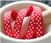 Order  Grosgrain Ribbon - Swiss Dot Red/White