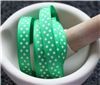Order  Grosgrain Ribbon - Swiss Dot Emerald White