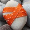 Order  Saddle Stitch Ribbon - Orange/White