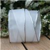 Order  Wedding Ribbon - Sheer Silver Edge Bridal White