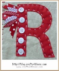 ribbon and button letters