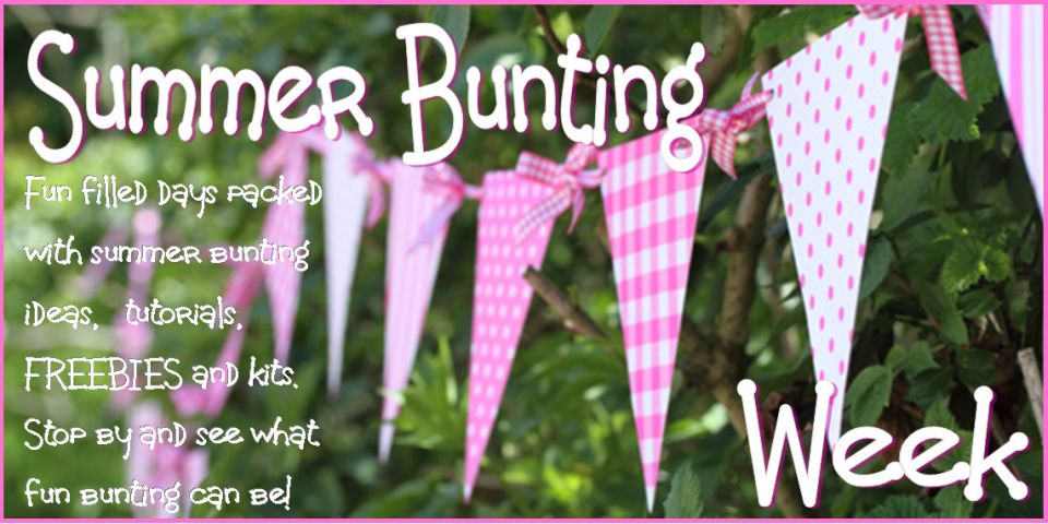 summer bunting with gigham ribbon
