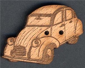 Wood Button - Car