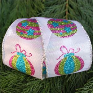 Christmas Ribbon - Three Baubles
