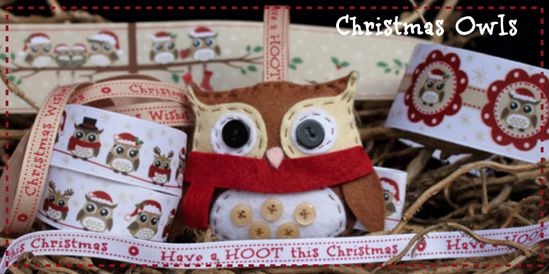 christmas owl ribbon