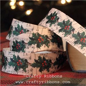 Vintage Christmas Past Ribbon - Music Holly