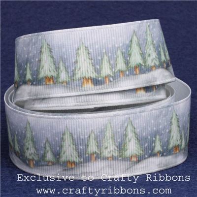 Silent Night Ribbons - 25mm Trees