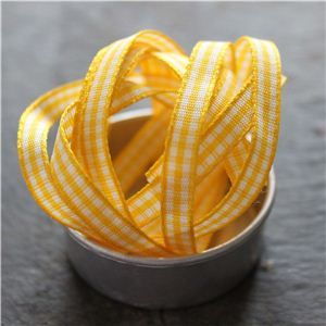 Mini Check Ribbon - Yellow