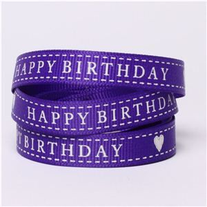 Happy Birthday Ribbon - Purple