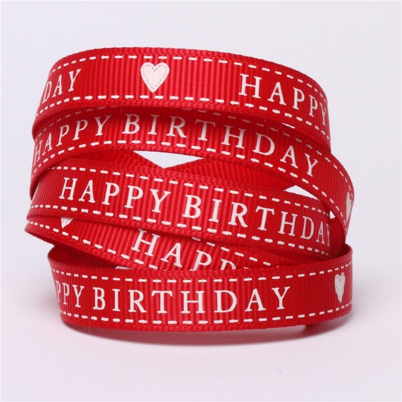 Happy Birthday Ribbon Red