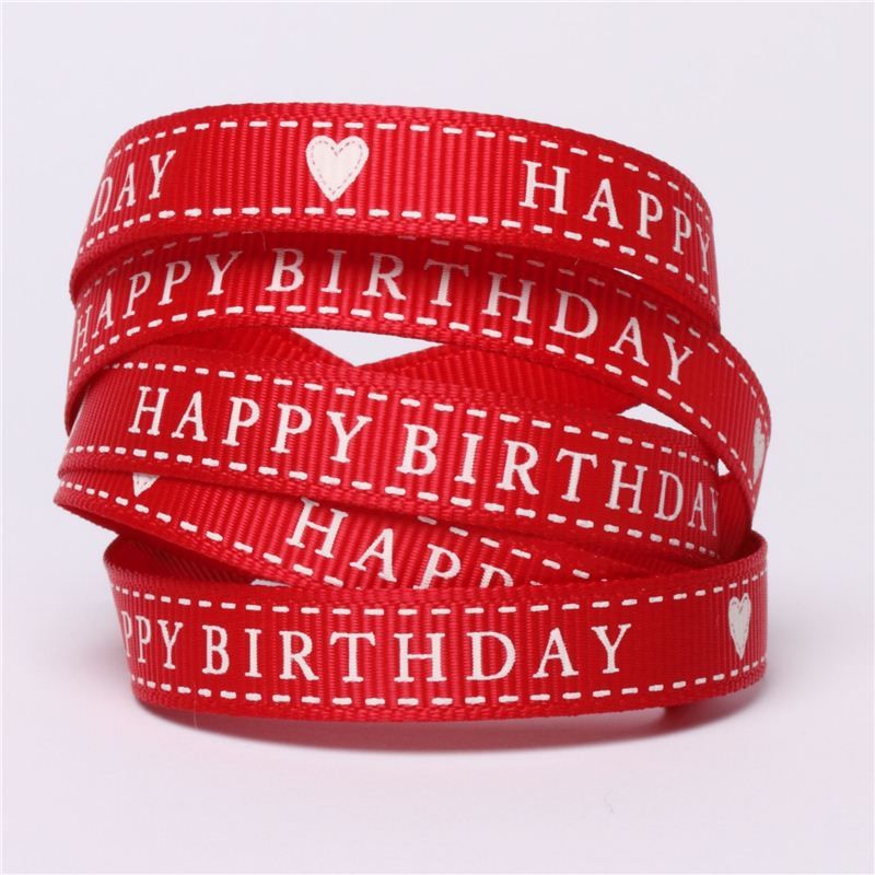 Happy birthday ribbon  red Happy birthday ribbon  red