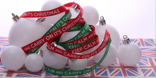 keep calm and carry on it's christmas ribbon