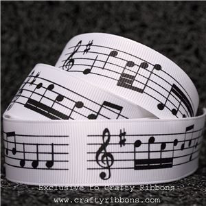 Music Ribbon - 25mm Music