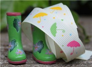 Umbrella Grosgrain Ribbon - Candlelight