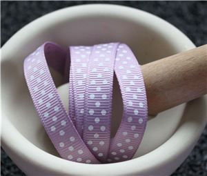 Grosgrain Ribbon - Swiss Dot Fresco/White