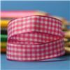 Order 15mm Gingham Ribbon - Virtual Pink/White