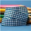 Order 15mm Gingham Ribbon - Vivid Blue/White