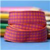 Order 15mm Gingham Ribbon - Tangerine/Ultra Violet