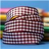 Order 15mm Gingham Ribbon - Burgundy