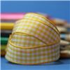 Order 15mm Gingham Ribbon  - Gold