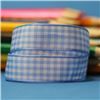 Order  15mm Gingham Ribbon - Sky