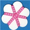 Order 5mm Gingham Ribbon - Shocking/White