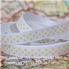 Order  Grosgrain Ribbon - Swiss Dot White/Sunshine