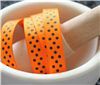 Order Grosgrain Ribbon - Swiss Dot Tangerine/Black