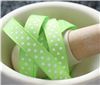 Order Grosgrain Ribbon - Swiss Dot Lime Juice/White