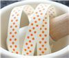 Order Grosgrain Ribbon - Swiss Dot Candlelight/Tangerine