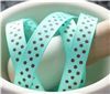 Order  Grosgrain Ribbon - Swiss Dot Aqua/Turftan