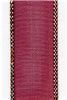 Order  15mm Sheer Ribbon - Gold Edge Wine