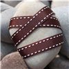 Order  Saddle Stitch Ribbon - Brown/White